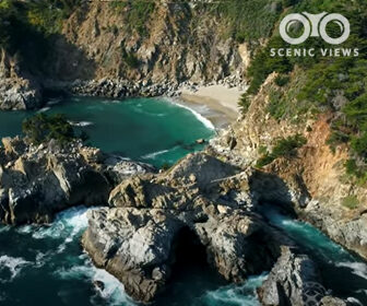 Flyover McWay Falls and Big Sur, Scenic Views
