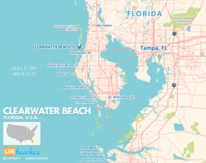 Clearwater Beach Florida Map, Best Beaches, USA - LiveBeaches.com
