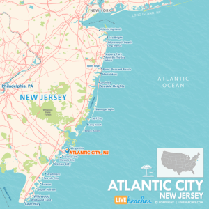 Map of Atlantic City, NJ, Jersey Shore | Large Printable - LiveBeaches.com