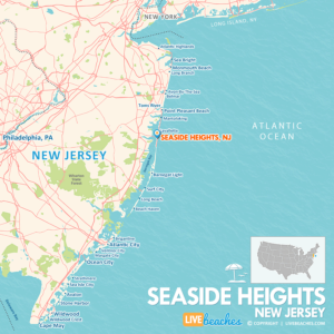 Map of Seaside Heights, NJ, Jersey Shore | Large Printable - LiveBeaches.com